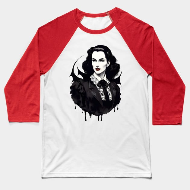 Vampire woman Baseball T-Shirt by Fun Planet